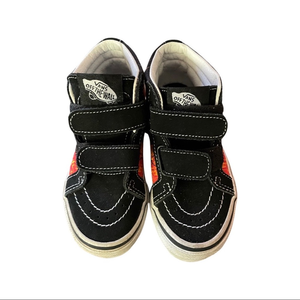 Fire Vans Velcro High Tops little kids